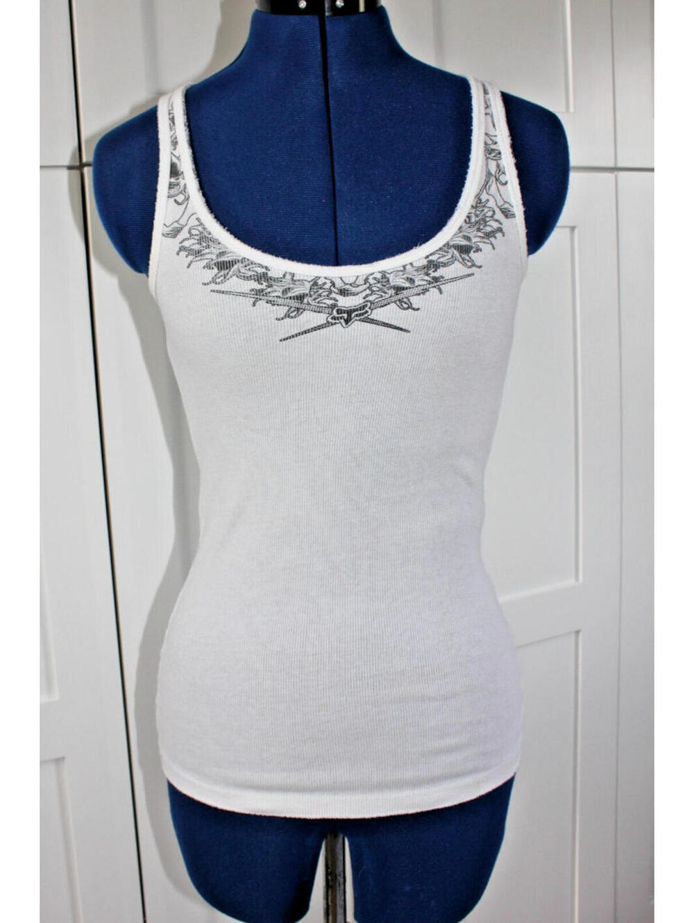 Fox Racing 2012 Size Small White Gray Moto is Life Women's Tank Top